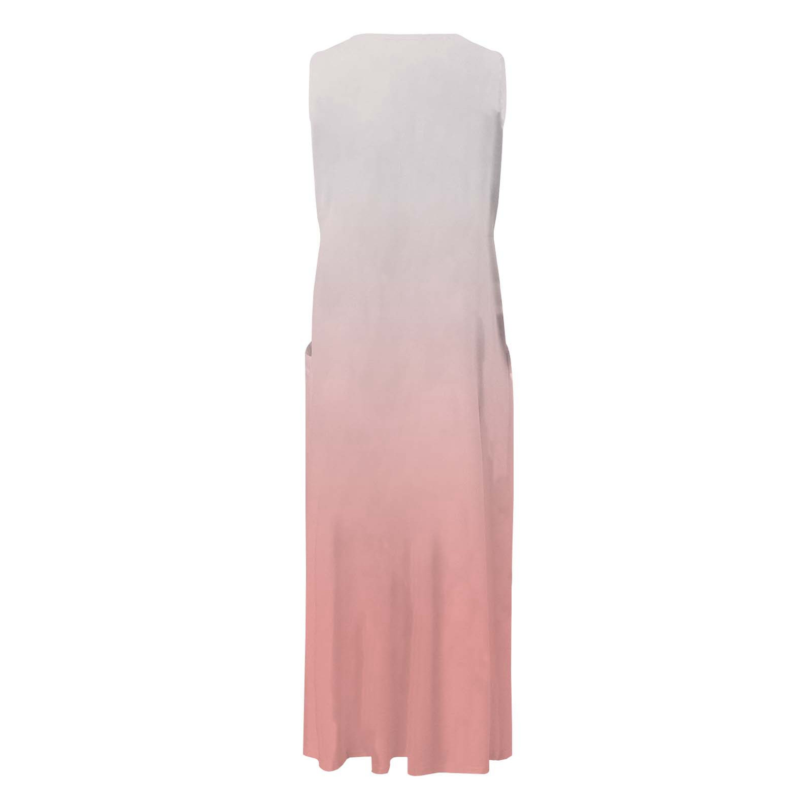thumbnail image 5 of Vestido largo informal de verano con cuello redondo y estampado degradado para mujer, 5 of 6